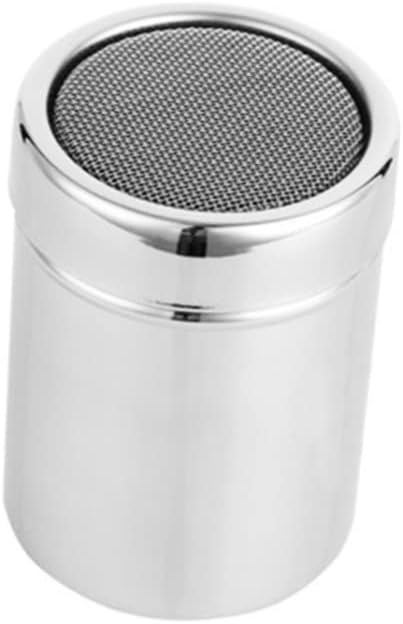 SECFOU 2pcs Stainless Steel Seasoning Shaker for Powdered Sugar Cocoa and Flour Moisture Design for Easy Use Baking and Cooking Lid