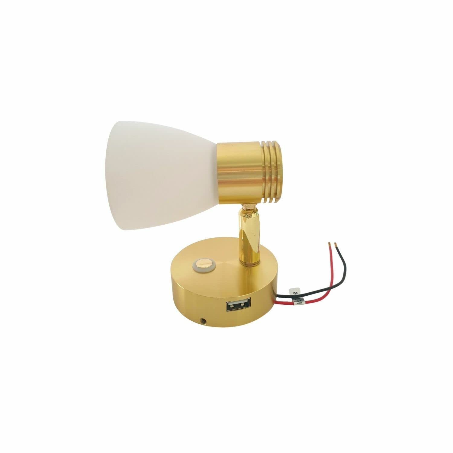 MARVIX Luz de lectura LED 12 V 24 V Acabado de latón Spotlight Touch Control Dimmer Switch & Puerto USB Motorhome Caravana Campervan Barco Lámpara