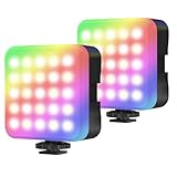 Zeadio RGB LED-Videoleuchte für Kamera - 800LM, einstellbar 3000K-7000K & 6 Farben, CRI95, tragbar für DSLR-Kameras/Tischaufnahmen/Selfies/Smartphone/Fotografie, 2er Pack