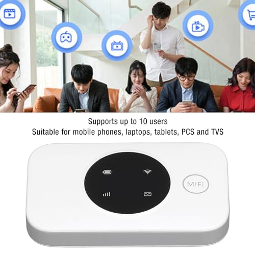 Image of Generic 4G Portable WiFi Router 10 Device Support 300Mbps Mobile WiFi Hotspot for Outdoor Camping, Pocket Travel Router with 3000MAh Battery for Smart TVs, Computers, Black