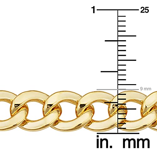 Kooljewelry Solid 14k Yellow Gold Filled Miami Cuban Curb Chain Necklace for Men and Women (3.2 mm, 4 mm, 5 mm, 6 mm, 7.4 mm or 9 mm)4