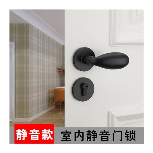 Serrure de porte noire sans bruit pour chambre et intimité maison - 3