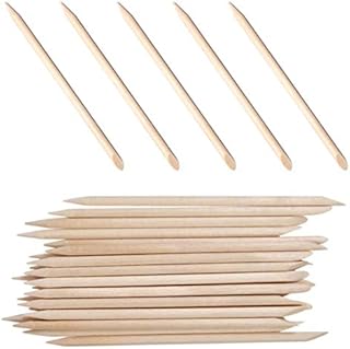 100Pcs Orange Wooden Nail Sticks Wooden Cuticle Pusher Remover Sticks Double Sided Multifunctional Wooden Nail Art Sticks Picking Tools Pedicure Manicure Care Tools 11.5cm (100pcs)