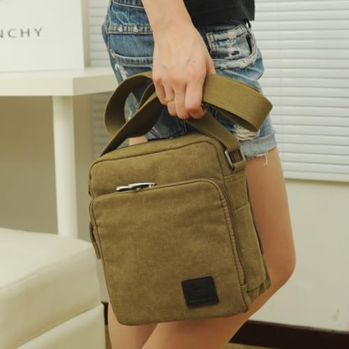 Bolso bandolera de lona resistente con cremallera suave tamaño mediano 2