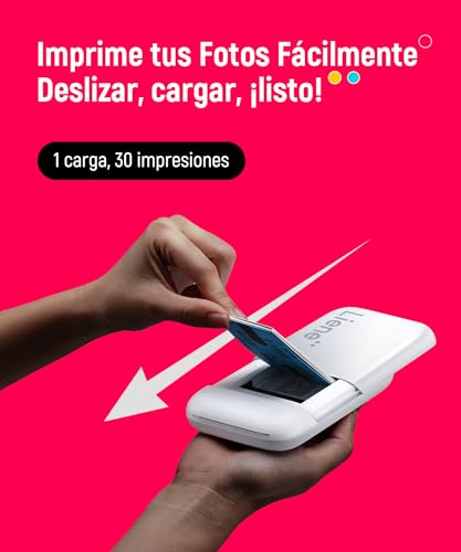 Miniatura 7 de Liene Pearl K100 Mini Impresora Fotográfica Instantánea, Bluetooth Impresora Movil Portatil Con 50 Zink Papeles Fotográfico Adhesivos, 2x3, Para Ios Android Smartphone, Blanco