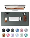 YSAGi Leather Desk Mat, Large Mouse Mat, Non-Slip Desk Pad, Waterproof Leather Table Protector Writing Pad for Office and Home (60 x 35 cm, Dark Green)