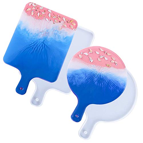 Resin Tray Mold Epoxy Molds - Silicone Molds Epoxy Resin Casting Molds for Home Decoration/Resin Ocean Wave Painting Art Resin Molds, 2 Pack