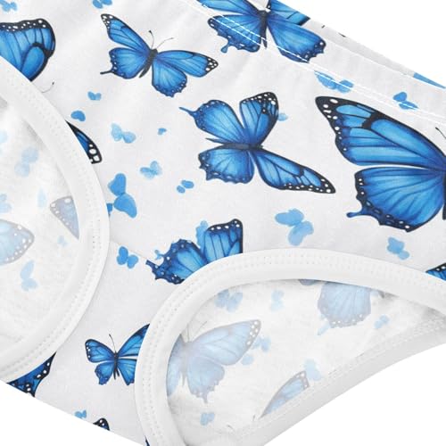 Wusikd Blue Butterflies Girls' Underwear Cotton Girls Briefs Soft Toddler Underwear 2T4