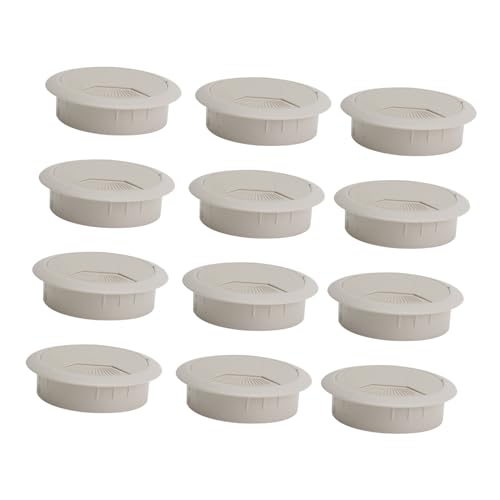 Cubierta de orificio para cables de escritorio, 10 piezas, funda blanca giratoria para gestión de cables bajo escritorio miniatura 1
