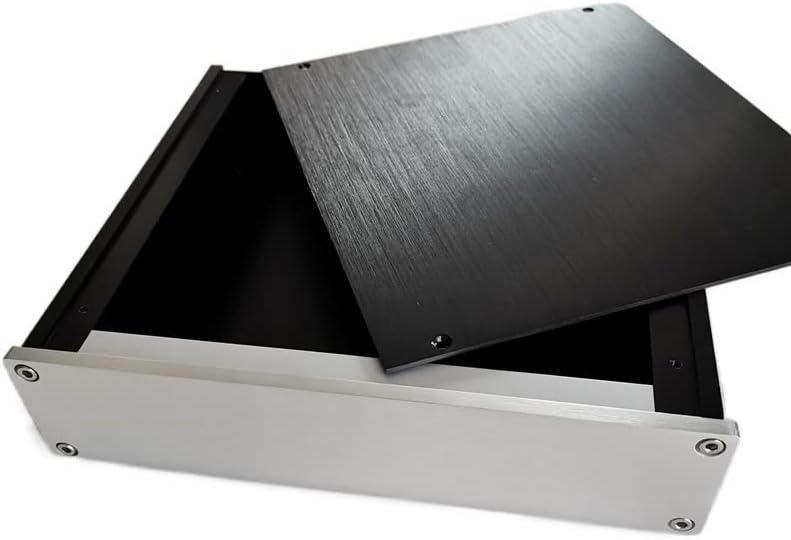 Aurorad 210 * 190 * 53mm Aluminum Case For DIY Custom AUDIO Passive Preamplifier Volume Controller Box (Size : Silver)