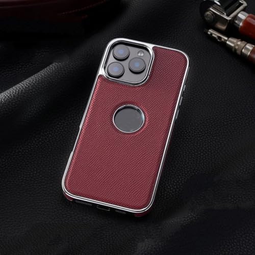 Coque iPhone 16 Pro Max en cuir véritable avec placage de luxe