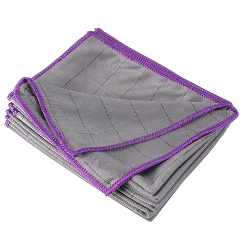 6x Bayetas Microfibra de Carbono,Paño de Microfibra de Carbono,Bayetas Microfibra de Carbonos Sin Rayas,Trapos de Secado Mágico,Para Parabrisas del Coche Mampara de Ducha Cocina Hogar Baño,40x30cm