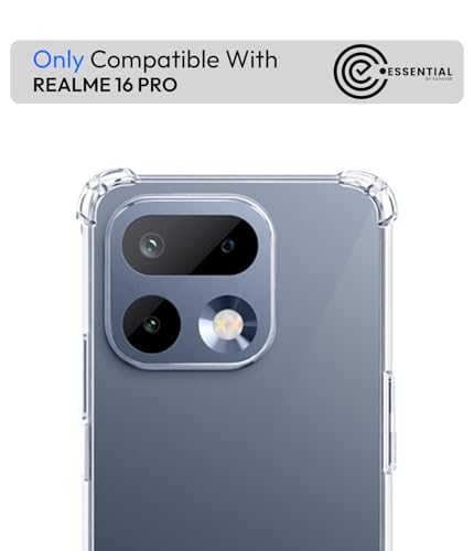 Image of KAPAVER Essential Back Cover Case Compatible with Realme 16 Pro - Clear (PC+TPU) (Realme 16 Pro - Clear)