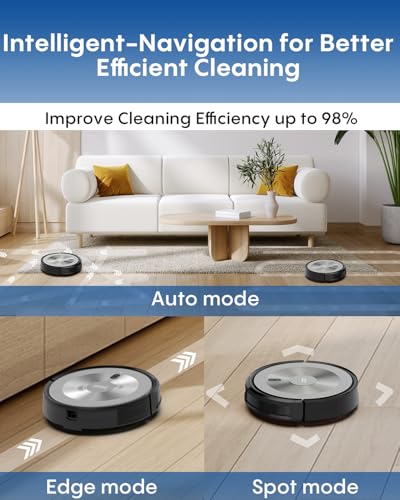 Image of Robot Vacuum and Mop Combo, 5000Pa 3-in-1 Robotic Vacuum Cleaner, Brushless Motor, Tangle-Free Design, Smart App /Alexa Control, Auto Charging & Schedule, ideal for Pet Hair, Hard Floor and Carpet