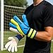 Vizari Avio F.P. Soccer Goalkeeper Gloves - Superior Grip, All Skill Levels - Non-Slip Receiver Gloves | for Kids and Adults (Blue/Green, Size 5)