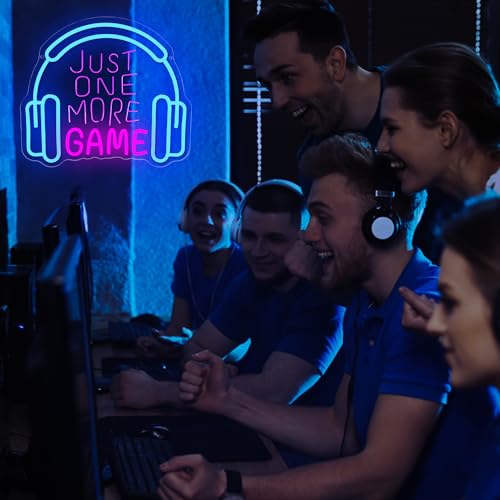Image of Game Neon Signs for Wall Decor Gaming Lights Headset Game Room Decor Gaming LED Light Sign Dimmable Game Wall Decor for Boys Bedroom Party Video Gaming Gifts for Gamers Teens Size 13.8 * 12.2in(P030)