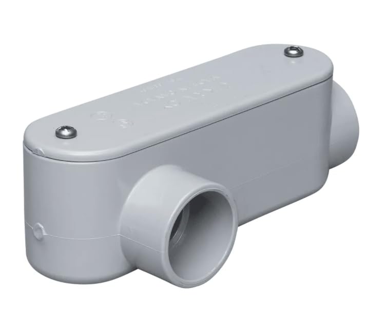 LR2 (078169) 2" PVC Type LR Conduit Body, Schedule 40, Electrical Access Fitting, Gray, Weatherproof, (1 Unit)