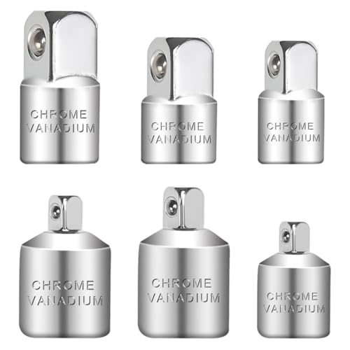 Bangbobi Juego de adaptadores de Vasos, Juego de adaptadores de 6 Piezas - 1/2 a 3/8, 3/8 a 1/2, 3/8 a 1/4, 1/4 a 3/8, 1/2 a 1/4, 1/4 a 1/2, Juego de adaptadores de Llaves de Vaso