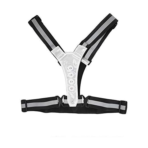 Elastic LED Adjustable High Visibility Reflective Vest Gear Stripes Safety Belt for Running, Jogging, Cycling, Hiking, Walking, Outdoor Night Sport Sa