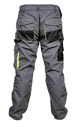 Juicy Trendz Work Pants For Men Construction Cordura Reinforced Knee Pad Pockets Heavy Duty Utility Safety Work Trouser Grey #TOP5