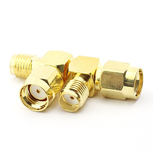 Maxmoral 2PCS SMA Female to RP SMA Male Connector Right-Angle RF Coax Coaxial Adapter