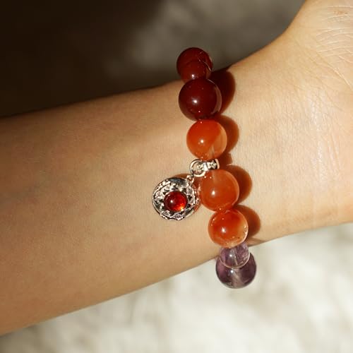 Image of Five Elements Solid 925 Sterling Silver 18K Gold /White Gold Vermeil Crystal Gemstone Beads Bracelet gift for women