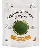 Organic Traditions Super Greens Powder Superfood with Turmeric, Organic Greens Superfood Powder, 100g/3.5oz Bag