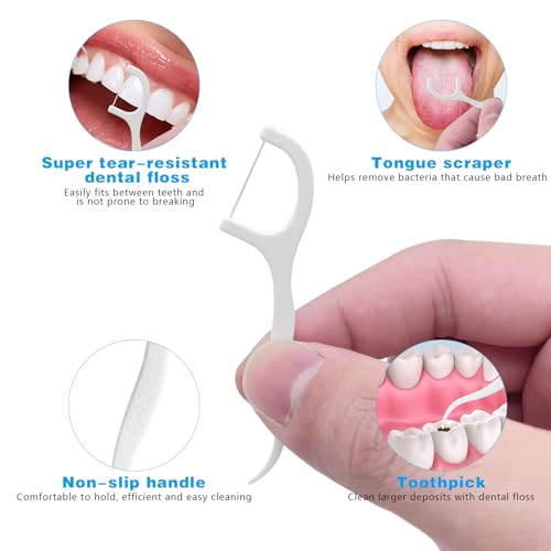 Dazkzooy Zahnseide Stick 400 Stück - 3X Zahnreinigung - Effektive Zahnreinigung für enge Zahnzwischenräume - Speziell für Backenzähne - Hält das Zahnfleisch gesund - Ideal für die tägliche Zahnpflege