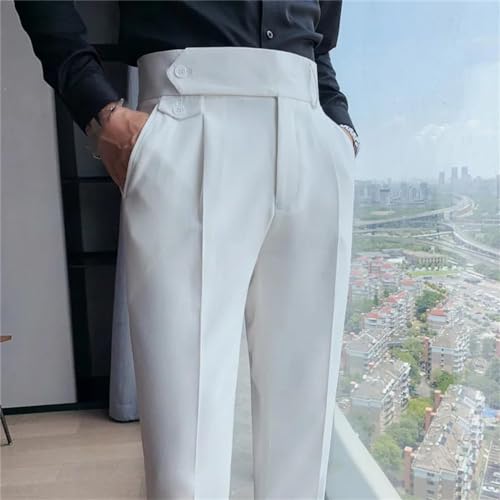 Generic British Dress Pants for Men Clothing Fashion High Waist Pants Elegant Business Formal Wear Trousers2