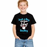 Kids Bowling Shirt for Boys Just A Boy Who Loves Bowling T Shirt Funny Bowling Graphic Tee for Toddler Youth...