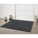Fokizoka Front Door Mat, Welcome Mat, Natural Rubber Liner, Fade Proof Shoe Scraper Indoor and Outdo