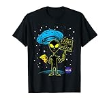 NASA UFO Alien Just Here For The Pizza Graphic T-Shirt