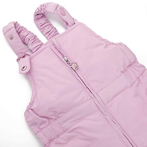 WESIDOM Baby Boys Girls Snowsuit,Toddler Winter Outfit Sets Kids Hooded Artificial Fur Down Jacket Coat and Ski Bib Pants Pink - Thumbnail 2
