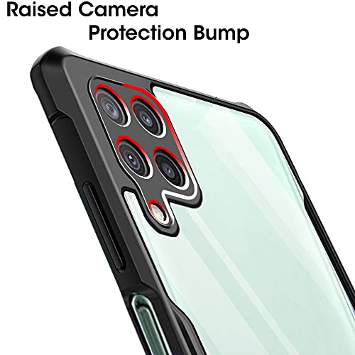 Image of TheGiftKart Shockproof Crystal Clear Back Cover Case for Samsung Galaxy A22 4G | 360 Degree Protection | Protective Design | Transparent Back Case Cover (PC & TPU, Black Bumper)
