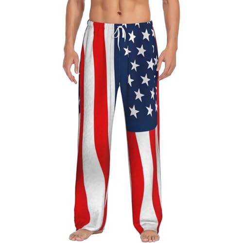 Pantalon de pyjama homme en polaire drapeau américain
