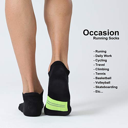 Image of CS CELERSPORT Men's Ankle Running Socks with Cushion, Arch Support Low Cut Athletic Tab Socks for Men Women 6 Pack