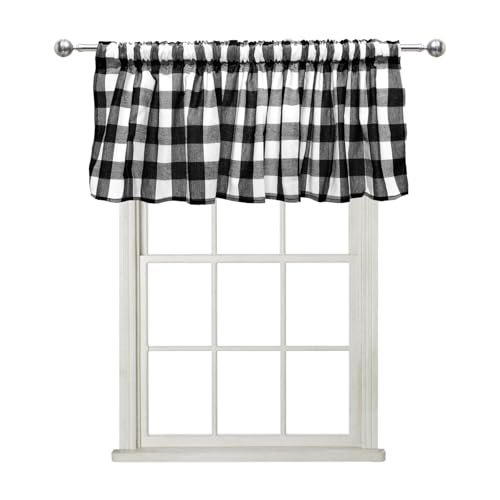 Nfvjfxz black and white buffalo check window valances