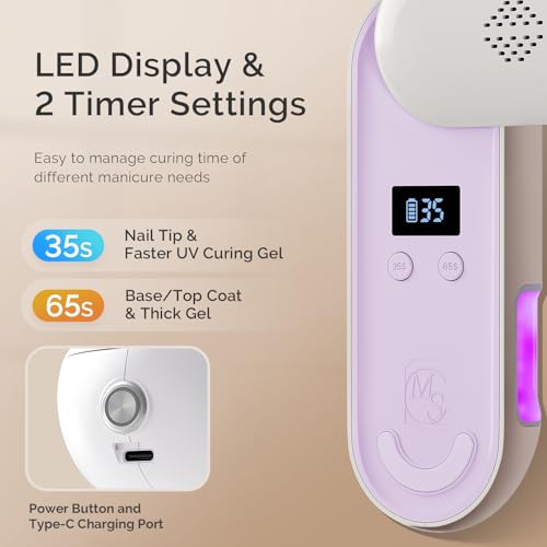 Image of MelodySusie Compact Cordless UV LED Nail Lamp P-PLUS20F for UV Protection