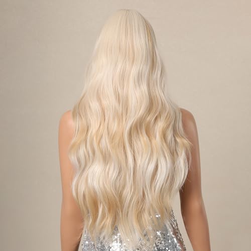 Peluca de pelo sintético Karlak para un cambio de look con ondas rubias grandes y naturales