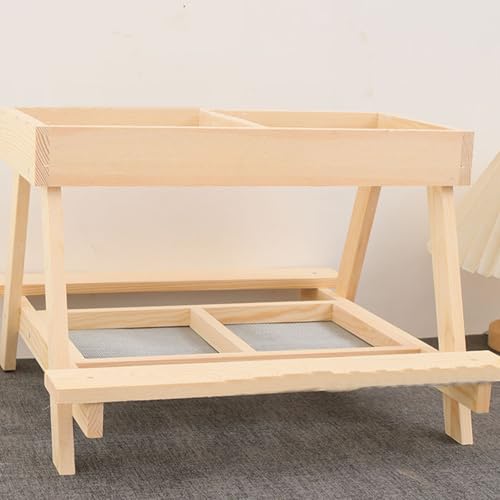 Table d'alimentation à deux niveaux pour nourrir quatre poules