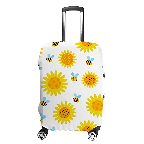 Housse de valise abeilles et tournesol protection bagage cabine
