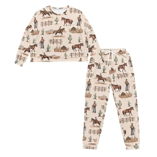 Pijama cómodo de dos piezas manga larga para mujer que evita el frío en otoño e invierno 3