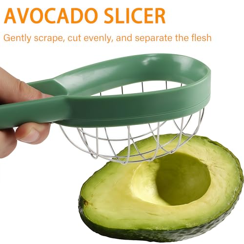 XGIZMOO Avocado Slicer Tools 3 PCS,Avocado Slicer Tool, Cutter, Knife, Peeler, Pitter, Cuber, Dice Good for Salads, Guacamole, or Smoothie Dishwasher Safe — view 4