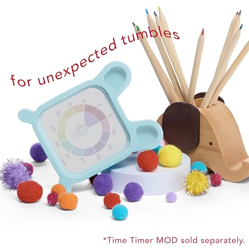 Image of Time Timer Bunny Protective Removable Case for MOD Visual Timer - Light Blue Silicone Cover for Drop Protection - Fun & Tough, Cute Animal Design for Classrooms, Kids, Special Needs, and Gifts
