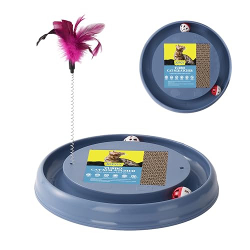 JOPOY Interactive Cat Ball Track Toy Cat Scratcher with 2