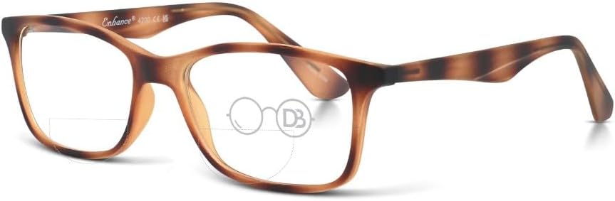 DEBSPECS Bifocal Reading Glasses – Dual Strength Lens, Rectangular Frame – Screen & Reading Vision By Debby Burk Optical