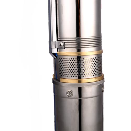 Zyiy 2.5" Deep Well Pump 220V/60Hz Submersible Deep Well Pump Single Phase 0.55Kw 0.75Hp Electric Submersible Well Pump Water Pumps 197Ft 1"Outlet 13.2Gpm Impeller Pump With Control Box For Industrial #TOP4