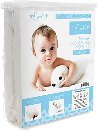 Milliard Quilted, Waterproof Crib And Toddler Mattress Topper Protector Pad, Premium Fitted Cover With Extra Padding 28X52X6 #TOP5