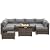 VONZOY Patio Furniture Set with 43" Fire Pit Table, 8pcs Outdoor Sectional Sofa Set Heavy Duty Wicker Furniture Set with 2 Waterproof Covers