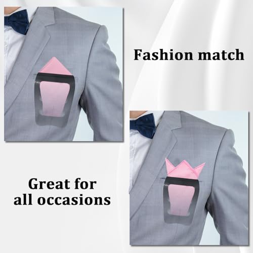Image of Luckyvestir Pocket Squares for Men, 9 inch Cotton Linen Sage Handkerchiefs Men Women with Pocket Square Holder for Suits Business